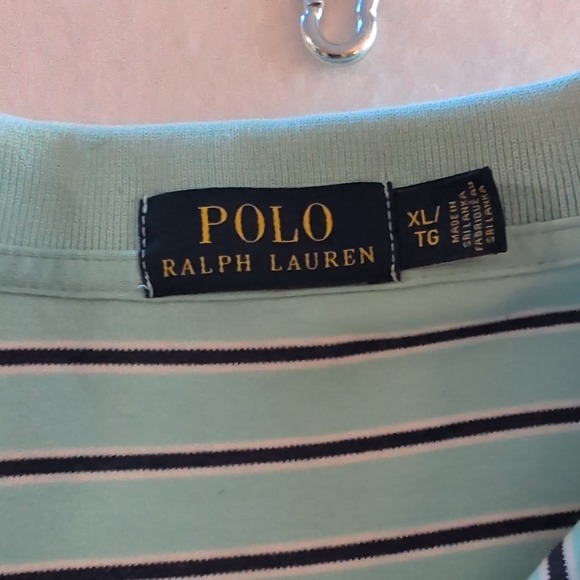 Polo Golf Ralph Lauren Pima Cotton Shirt Men Size XL Pony Stripe Blue/Green - Picture 4 of 9